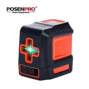 POSENPRO Laser Level Green Red 2 Lines Horizontal Vertical Cross Lines Green Beam Red Beam Laser Measuring Instrument
